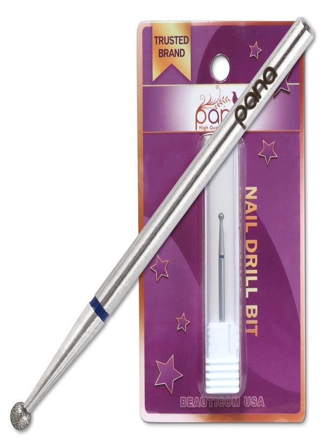 PANA 3/32" Diamond Carbide Ball Bit- Style 02, Medium Grit - Professional Cuticle Nail Drill Bits for Acrylic Gel Nails Dry Manicure Pedicure Shape Remove Tools - Image 1